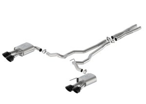 Ford Mustang Performance Exhaust - Ford Racing - Cat Back Extreme Non-Active Dual Tip with Valance - Black - 2024+